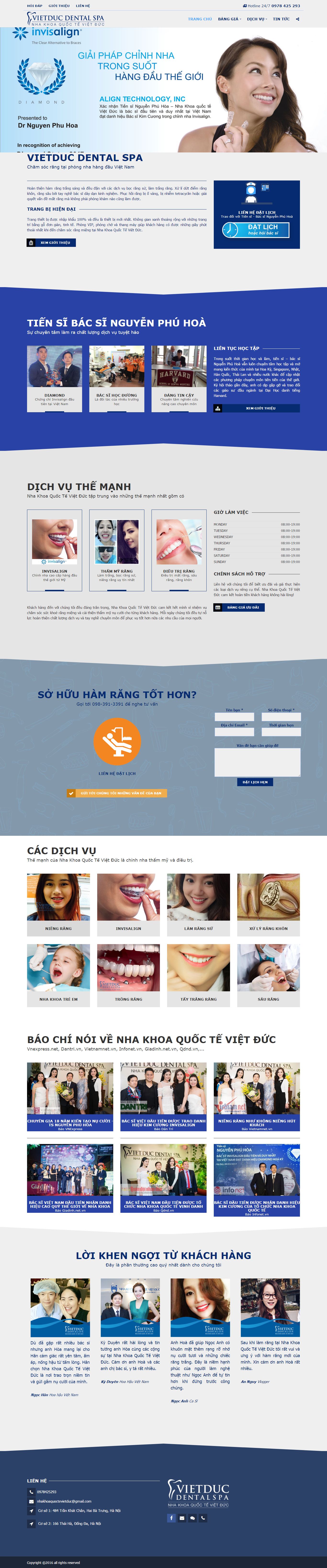 Thiết kế Web nha khoa nhakhoaquoctevietduc.com.vn